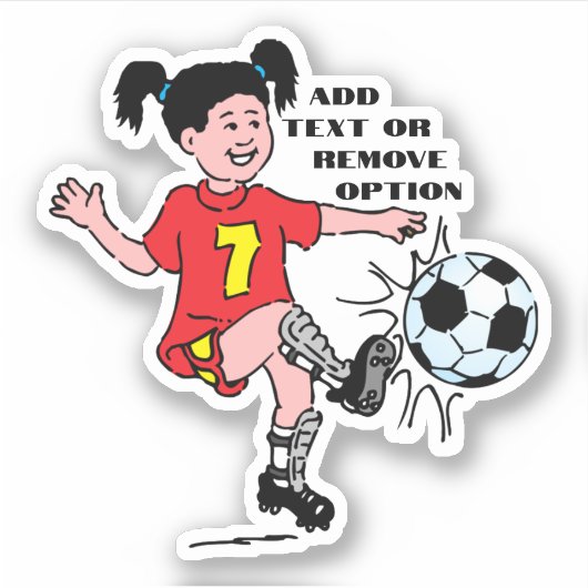 Sticker Sports de soccer pour petite fille (Devant)
