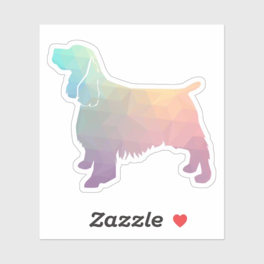 Sticker Springer Spaniel Chien race Geo Silhouette Pastel (Feuille)