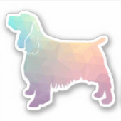 Sticker Springer Spaniel Chien race Geo Silhouette Pastel (Devant)