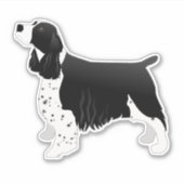 Sticker Springer Spaniel Chien race Vue latérale Silhouett (Devant)