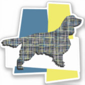 Sticker Springer Spaniel Chien Y&B Grille Tricolore (Recto)