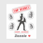 Sticker Spy très secret personnalisé (Feuille)
