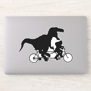 Sticker Squatchin allé faisant un cycle avec T-rex