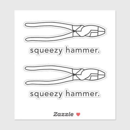 Sticker Squeezy Hammer Funny Electricien (Feuille)
