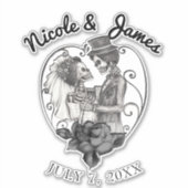 Sticker Squelette Amour Couple Mariage Danse Mariage (Devant)