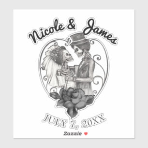Sticker Squelette Amour Couple Mariage Danse Mariage