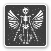 Sticker Squelette ange Noël gothique (Devant)