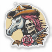 Sticker Squelette Cowboy Gunslinger (Devant)