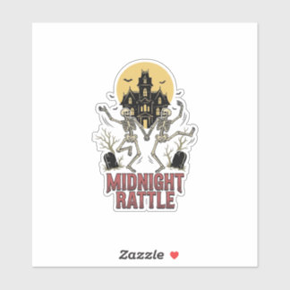 Sticker Squelette dansant Halloween Manoir hanté Vintage G