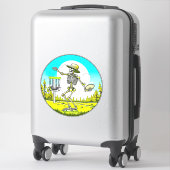 Sticker Squelette de golf sur disque en Casquette Retro (Sur valise)