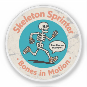 Sticker Squelette de sprinter os en mouvement