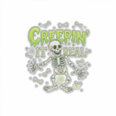Sticker Squelette de véritable araignée d'Halloween de cré (Devant)
