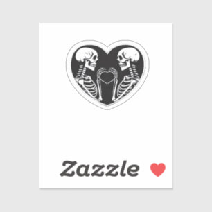 Sticker Squelette Mains Coeur Signer Halloween Costume Ret