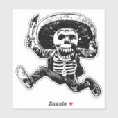 Sticker squelette mexicain (Feuille)
