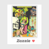 Sticker Squelette Monstres Sorcière Art modifié Horreur Co (Feuille)