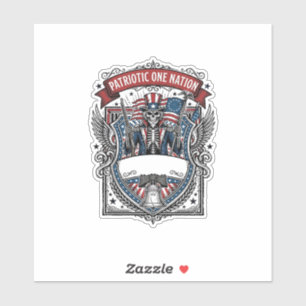 Sticker Squelette oncle Sam patriotique Squelette patriote
