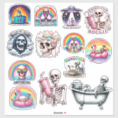 Sticker Squelette sarcastique (Feuille)
