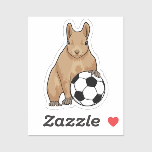 Sticker Squirrel at Soccer Sports (Feuille)