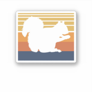 Sticker Squirrel Retro Vintage 60s les années 70 Animal Sq