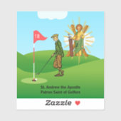 Sticker St. Andrew et Dapper Homme Golfer (Feuille)