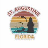 Sticker St Augustine Florida Retro Sunset Design (Devant)