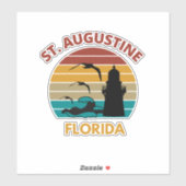 Sticker St Augustine Florida Retro Sunset Design (Feuille)