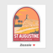 Sticker St Augustine Florida Travel Art Vintage (Feuille)