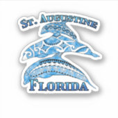Sticker St. Augustine Floride Vacation Dauphins tribaux (Devant)