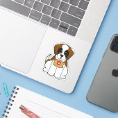Sticker St. Bernard Puppy (Ordinateur portable avec iPhone)