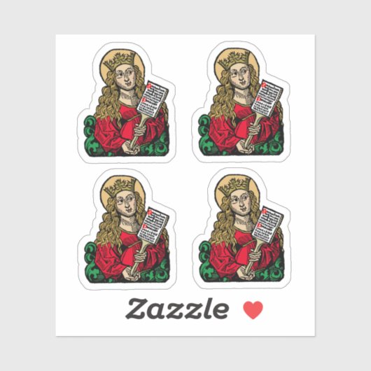 Sticker St. Cecilia avec Hymn Board (Nuremberg) 4-up (Feuille)