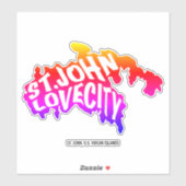 Sticker St. John, Love City, Iles Vierges américaines | Co (Feuille)