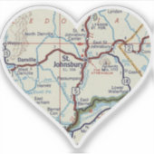 Sticker St. Johnsbury VT Carte Rétro (Devant)