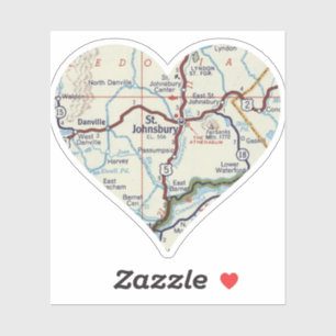 Sticker St. Johnsbury VT Carte Rétro