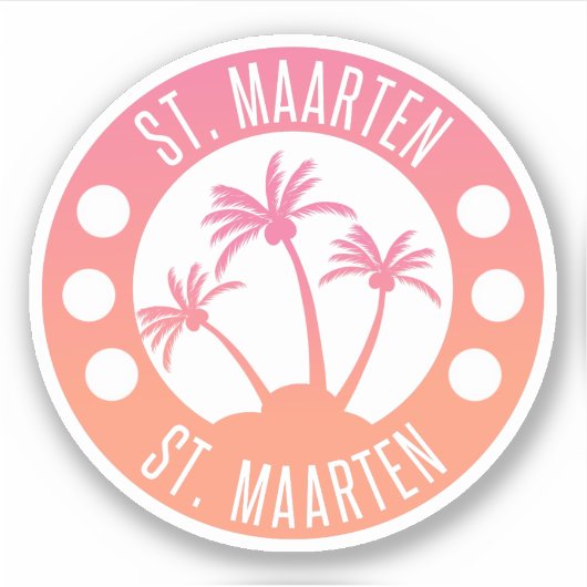 Sticker St Maarten Rose et Coral Gradient Sint Martin (Devant)