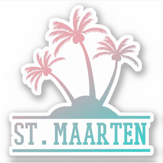 Sticker St Maarten | Saint Martin Gradient (Devant)