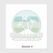 Sticker St Martin Le sympathique rétro de l'île Sint Marti (Feuille)