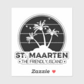 Sticker St Martin L'île conviviale Sint Martin (Feuille)