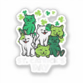 Sticker St Patricks Catricks Day Cats Saint Pattys (Recto)