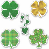 Sticker St. Patrick's Day Clover Hearts Shamrock (Devant)