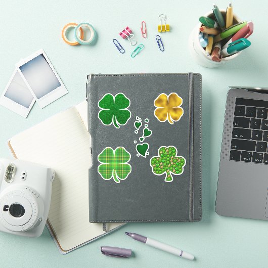 Sticker St. Patrick's Day Clover Hearts Shamrock (Couverture iPad)