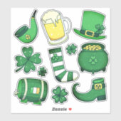 Sticker St. Patrick's Day Fun Green Craft (Feuille)