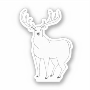 Sticker Stag de faune sauvage Majestic dessiné à la main C