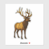 Sticker Stained Glass Elk (Feuille)