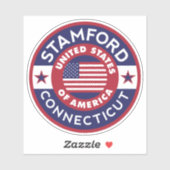 Sticker STAMFORD, Connecticut (Feuille)