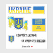 Sticker STAND personnalisé avec prise en charge UKRAINE - (Feuille)