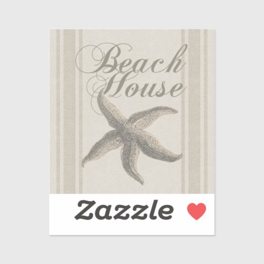 Sticker Starfish Beach House Plage Côté Côte (Feuille)