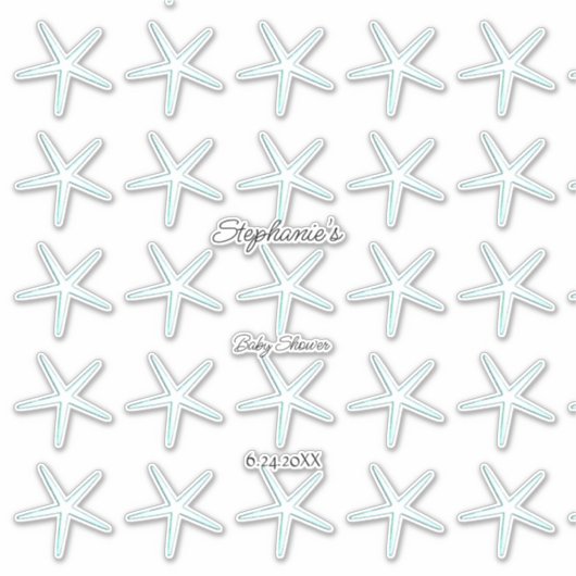 Sticker Starfish Motif Baby shower garçon fille 2023 migno (Devant)