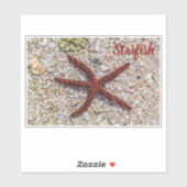 Sticker Starfish Ocean Plage Vintage Souvenir rétro (Feuille)