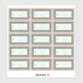 Sticker Starfish Turquoise Burlap Beach Wedding Collection (Feuille)