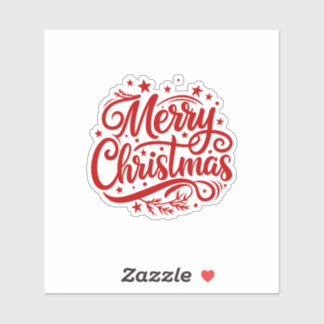 Sticker Starry Merry Christmas Greeting